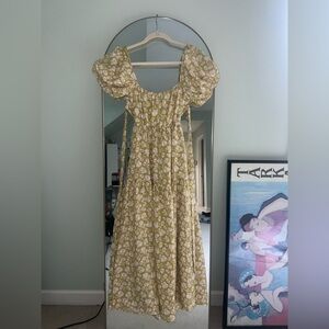 Astr Floral Maxi Dress in Green and White